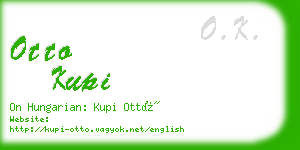 otto kupi business card